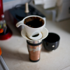 Here's a pic of my uber eco coffee setup - porcelain drip holder with a hemp filter. --Sayward