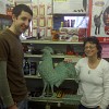Bob Putnam and me with a super cute copper weather vane at Brown and Roberts Hardware Store in Brattleboro. --Cris