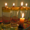 DIY shot glass Chanuka lamps by the author