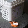 My DIY laundry detergent recipe is right here on the side of the pail. --Sayward