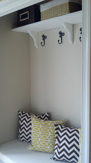 Closet mudroom and photo by Our Pinteresting Family via Hometalk.com.