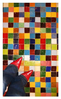 Colorful mosaic floor tile