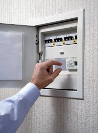 white electrical panel cover