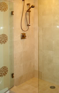 Marble tile shower