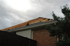 Storm damage to roof