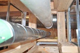 These radon pipes provide a safe ventilation route for the gas. Photo: Chris Peters/Flickr
