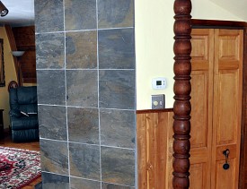 A tile accent wall by the author, KMS Woodworks (Kevin Stevens)