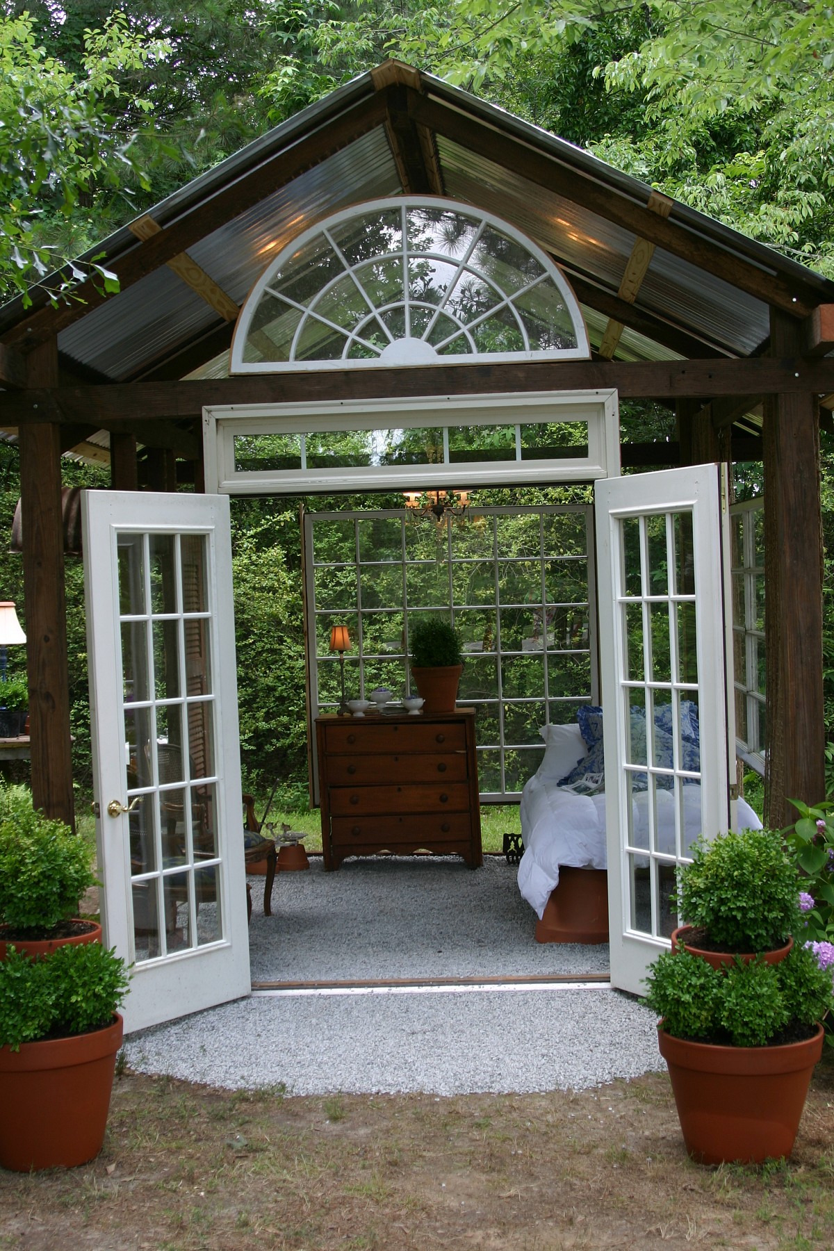 Susanne Hudson's garden house. Photo by Erica Glasener.