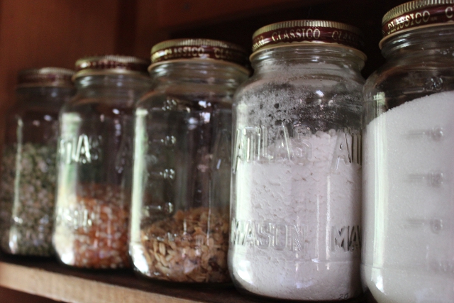 Buying food in bulk and storing it in used jars is a great way to reduce the amount of packaging that you throw away. Photo by s.e. smith for Networx.