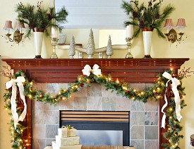 Mantel design and photo by At the Picket Fence (atthepicketfence.com)