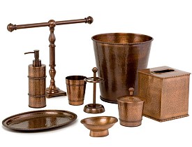 Copper bathroom accessories from Bedbathstore.com