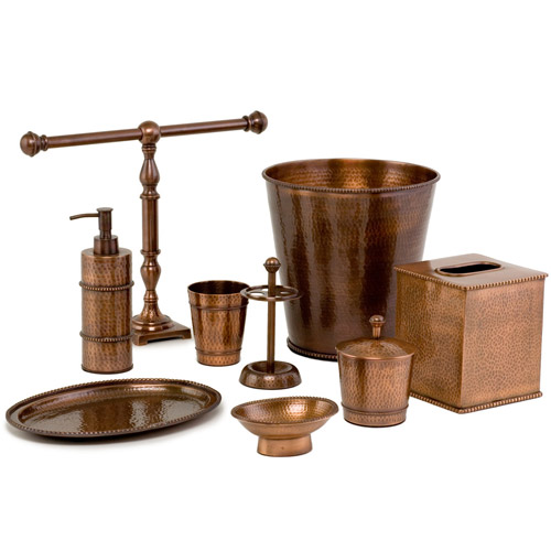 Copper bathroom accessories from Bedbathstore.com