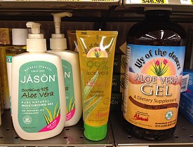 Aloe vera gel comes in many packages. --Sayward