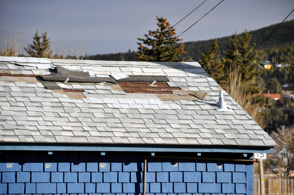 Roof damage in my town.