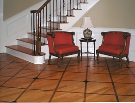A custom wood floor by Wallstreat Studio, an Atlanta custom painter.  See more: Kasswilson.com