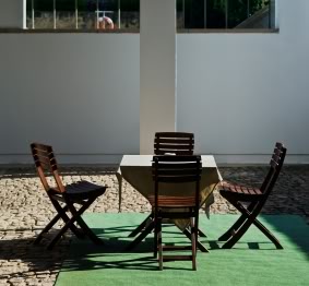 Outdoor carpet on patio