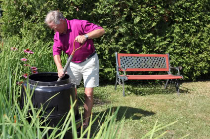 fertilizing garden