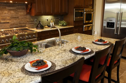 Stainless steel and granite kitchen