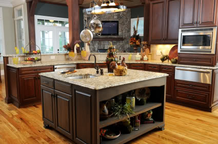 Kitchen with island