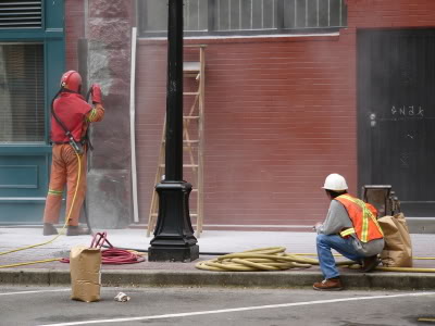 sandblasting a wall