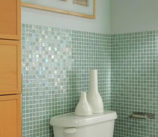 Glass bathroom tile