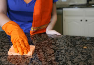 cleaning counter
