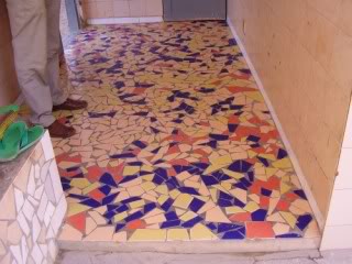 Mosaic floor tile