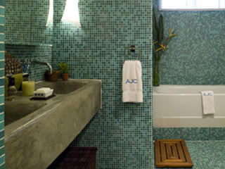 Glass bathroom wall tile