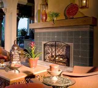 Tile fireplace surround