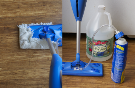 Here's my reusable rag hack and how I fill the Swiffer with vinegar.