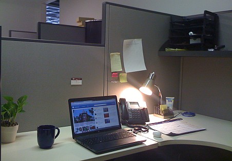 This is my cube after. I feel much more clearheaded and relaxed here now. It cost me a whopping $0 to do this! --Chaya