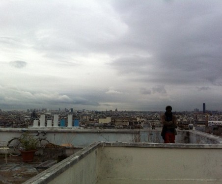 Williams looking out over Paris from his roof