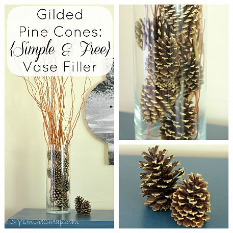 Gilded pine cones by DIY on the Cheap via Hometalk.com