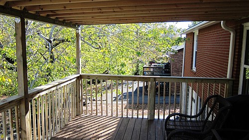 New deck roof installation provides shade