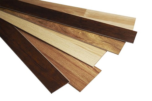 Laminate floor plank samples/courtesy of Lowe's