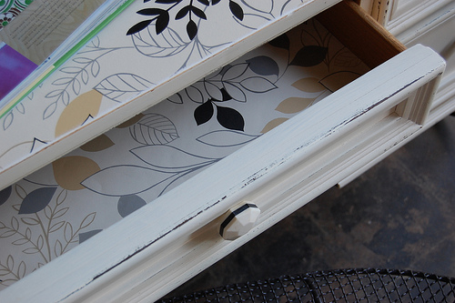wallpaper dresser drawers