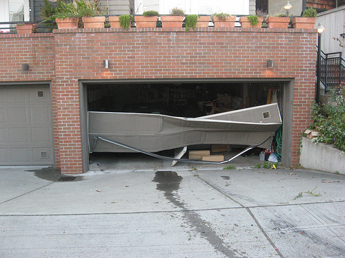 garage door damage exterior