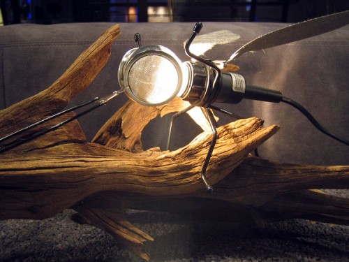 Inventive mini-strainer desk lamp via hfb/flickr creative commons.