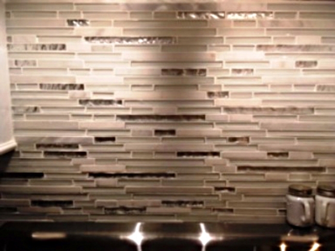 Closeup of tile backsplash