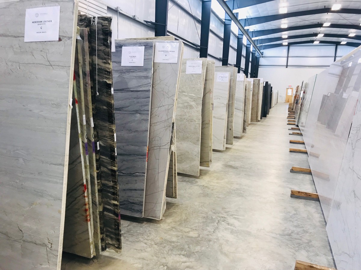 Stone slabs at the warehouse/courtesy of Vitoria International