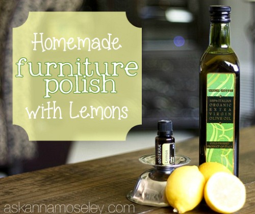Homemade furniture polish with lemons
