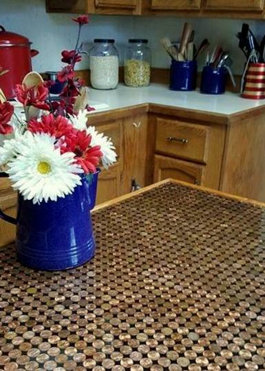 Amazing DIY penny countertop by Ann/Hometalk