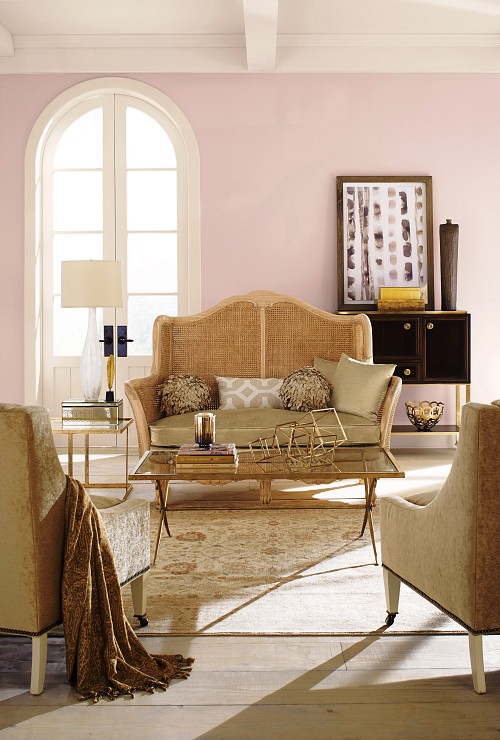 Charming Pink living room/courtesy Sherwin-Williams