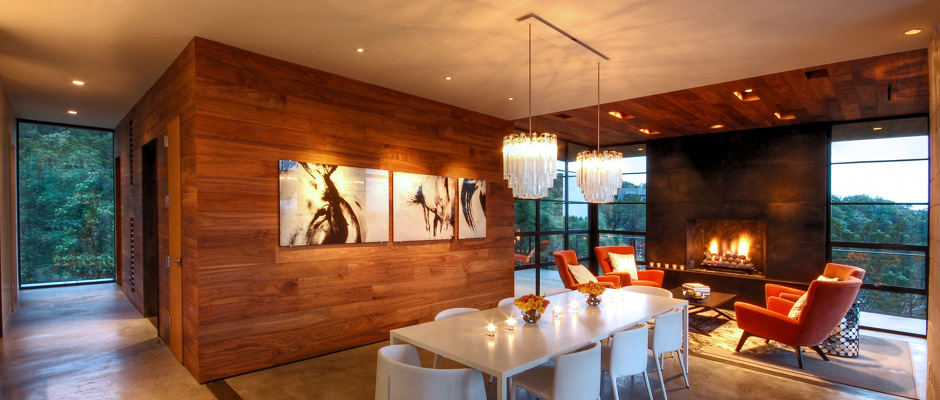 Wood paneling by Stikwood via Stikwood.com.