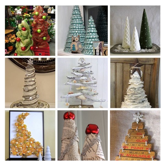 All photos of DIY Christmas trees via Hometalk.com.