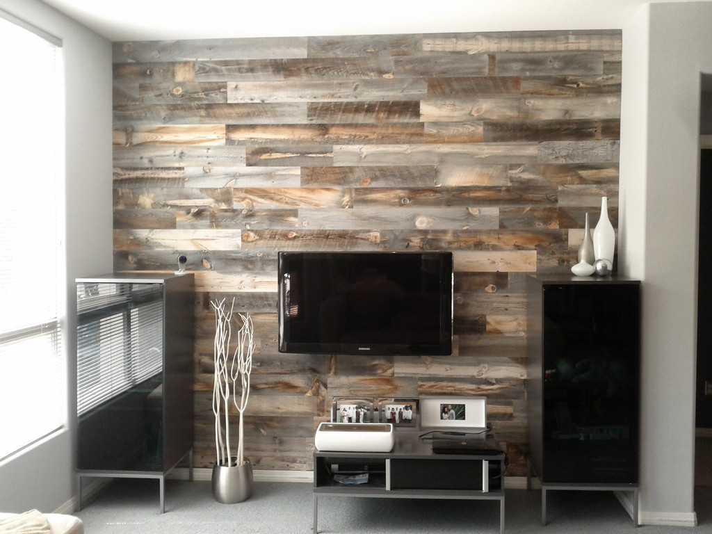 Reclaimed weathered wood by Stikwood via Stickwood.com.