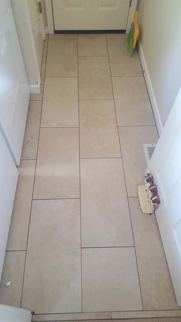 Tile floor in utility room