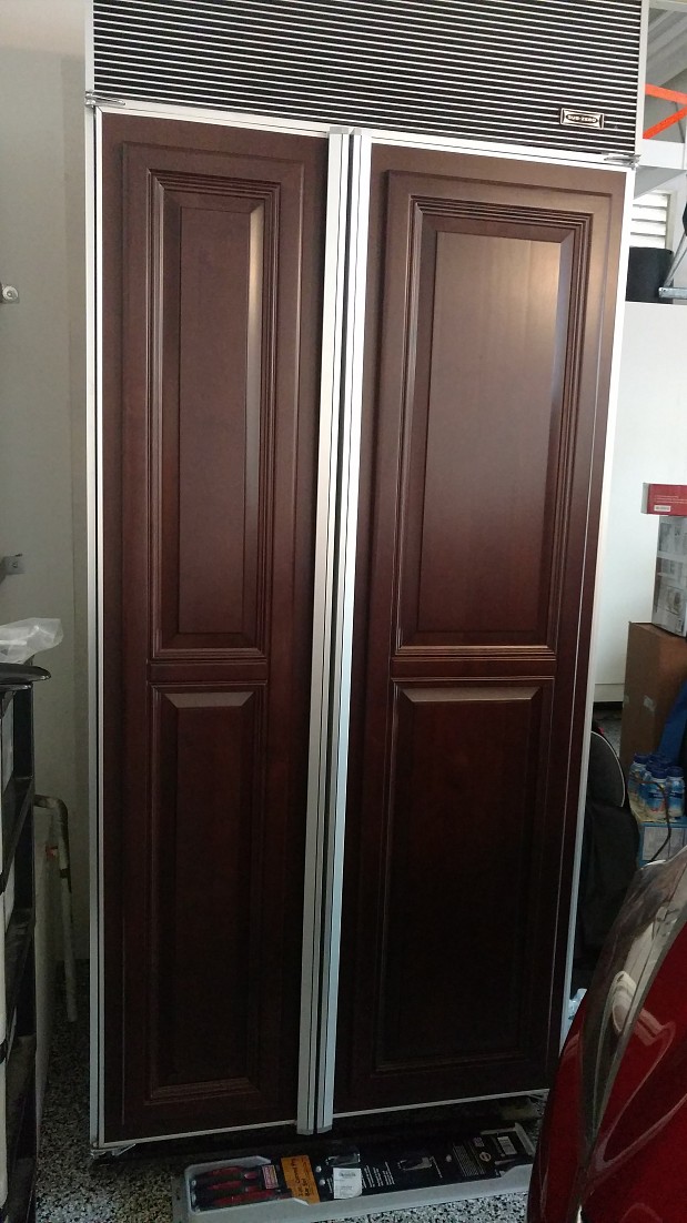 Paneled counter-depth fridge that was removed