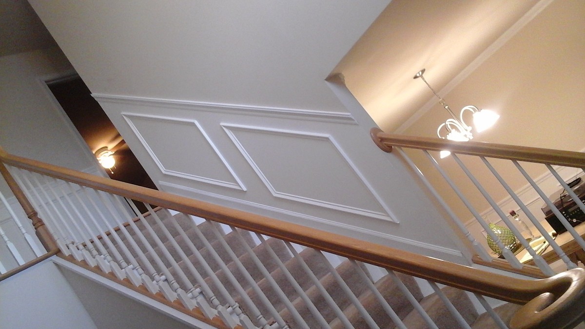 Molding installation next to stairs