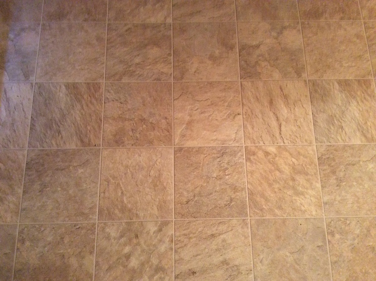 New vinyl tile floor in the kitchen